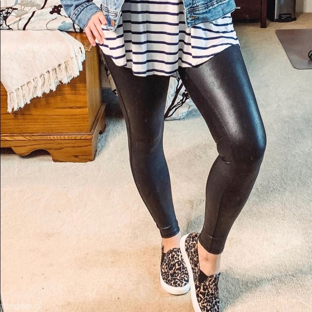 Faux Leather High-Rise Leggings